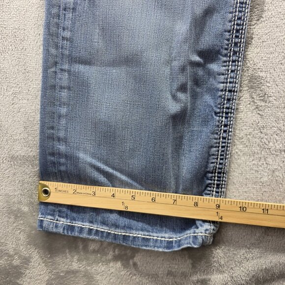 BKE Jake Jeans Mens 36x36 Blue Straight Leg Distressed Denim Classic Casual - Picture 11 of 11
